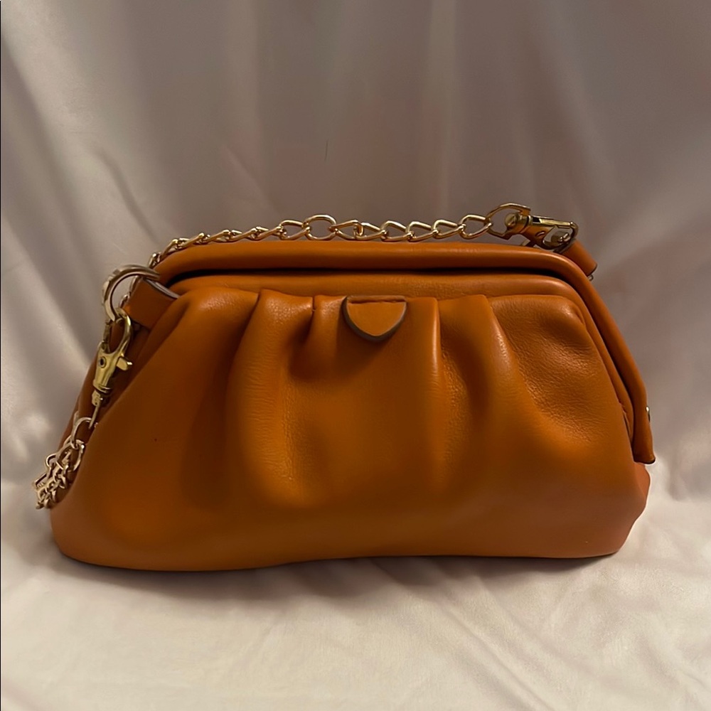 Orange Leather Chain mini bag Bag